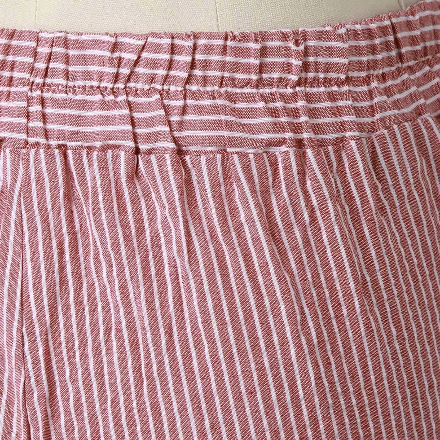 Summer Casual Pants for Women Loose Button Elastic High Waisted Beach Pants Straight Leg Drawstring Lightweight Trousers