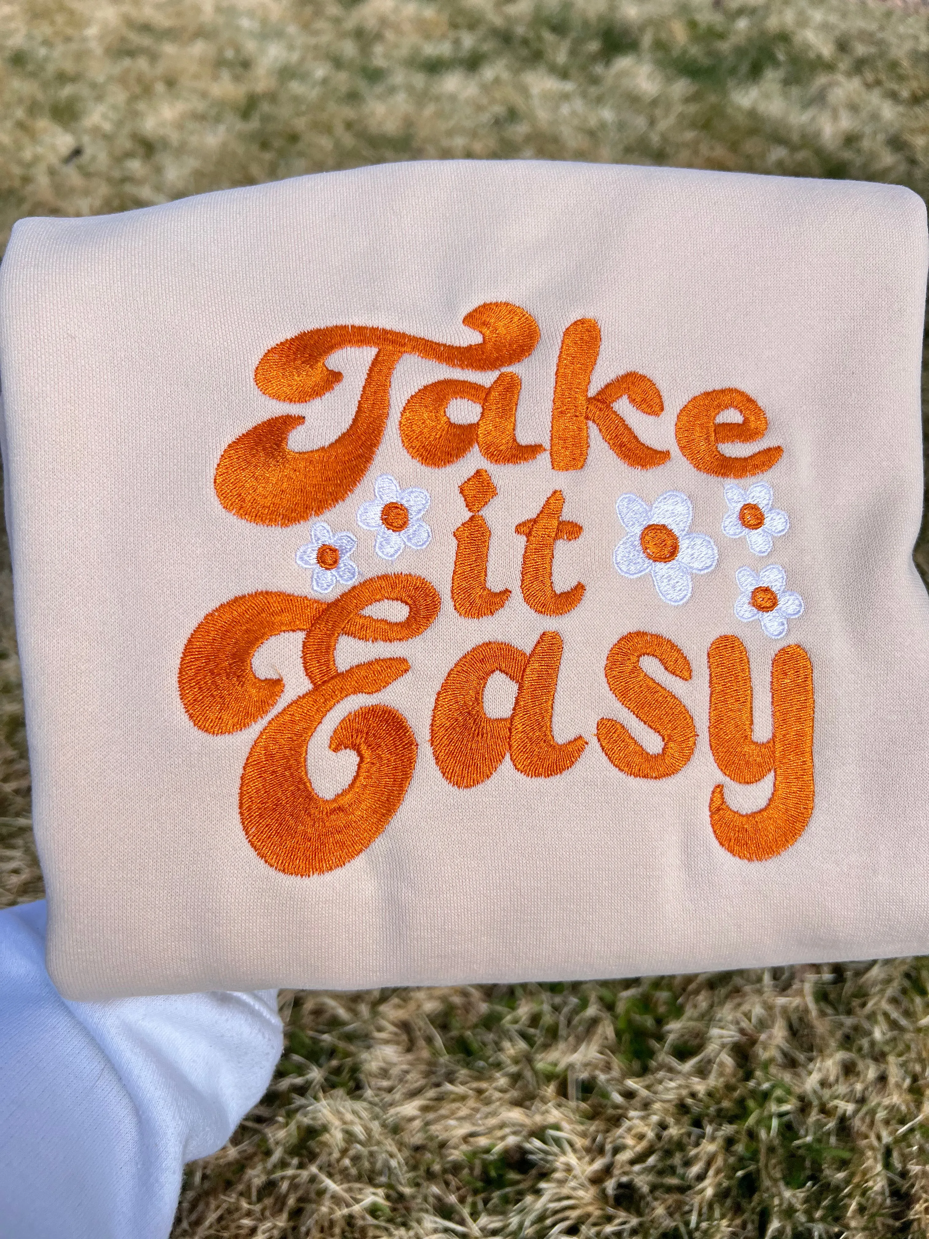 Take it Easy Embroidered Sweatshirt