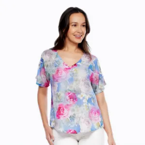 V-Neck T-Shirt (Rose)