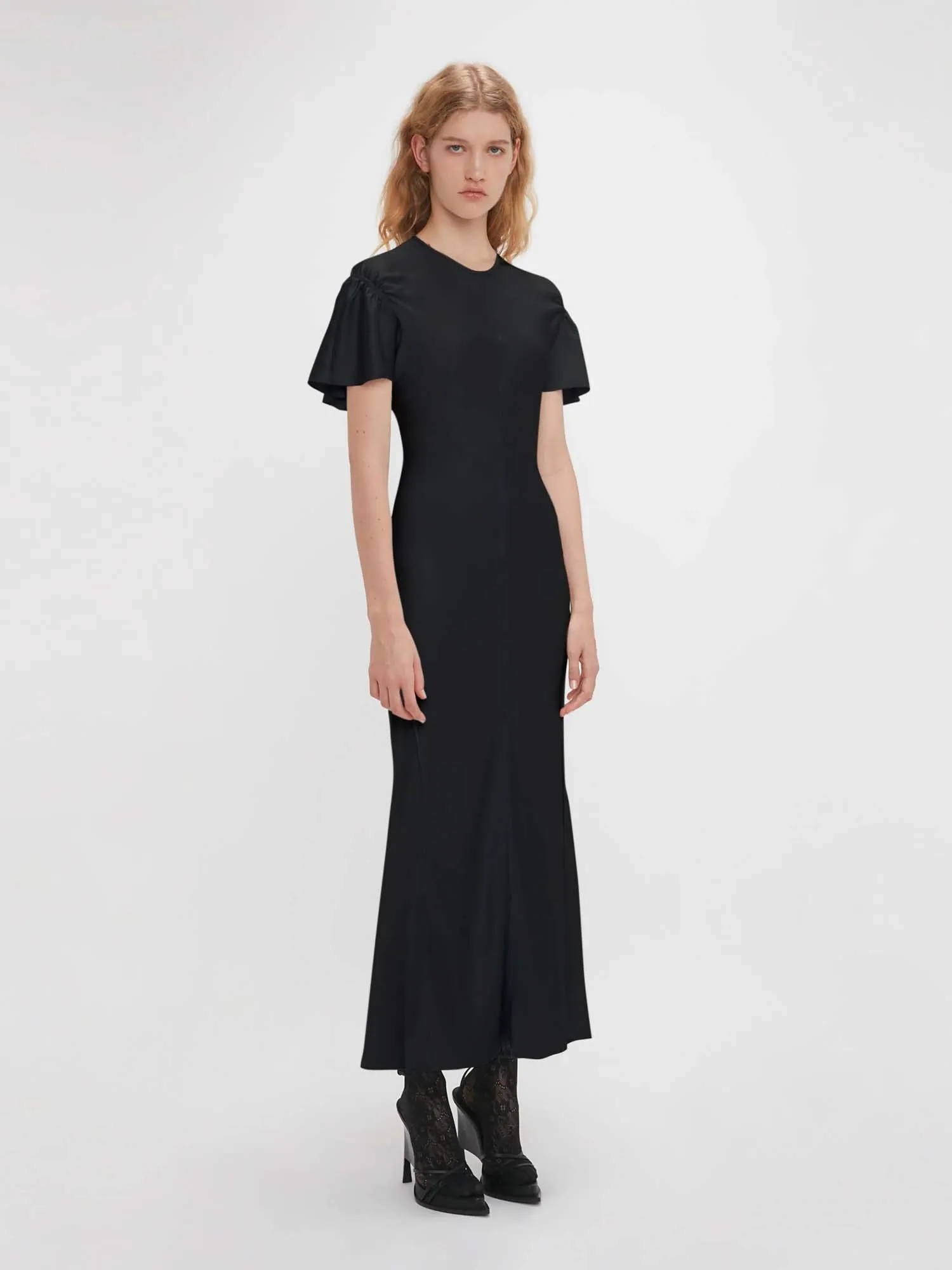 Victoria Beckham Gathered Sleeve Dress