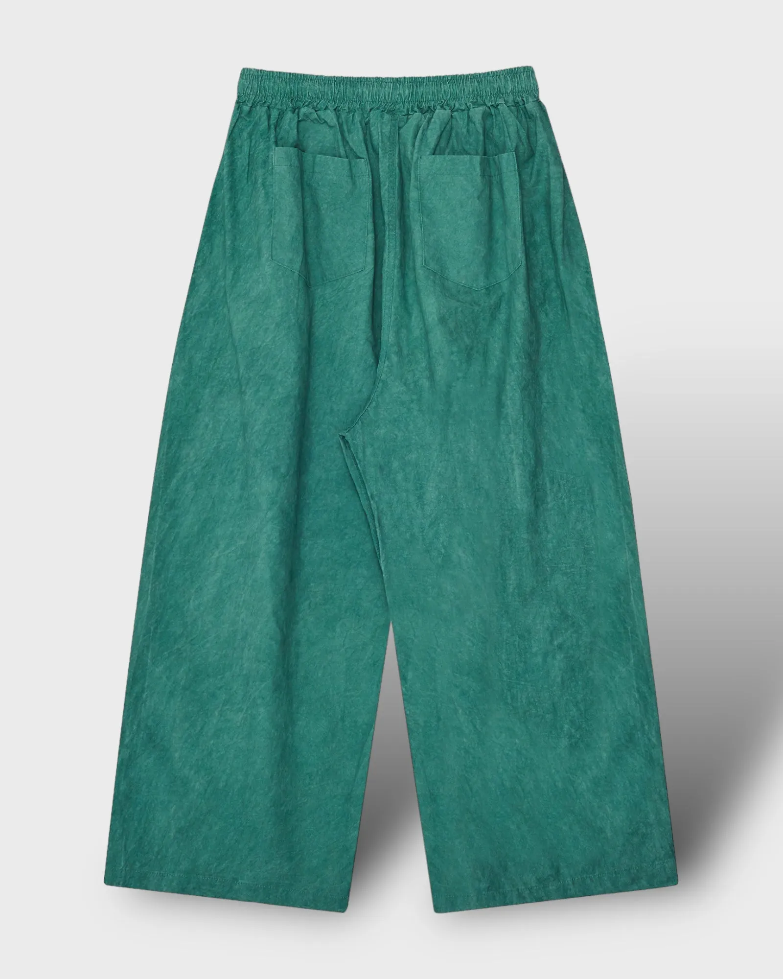 Waist Banding Washed Wide Pants