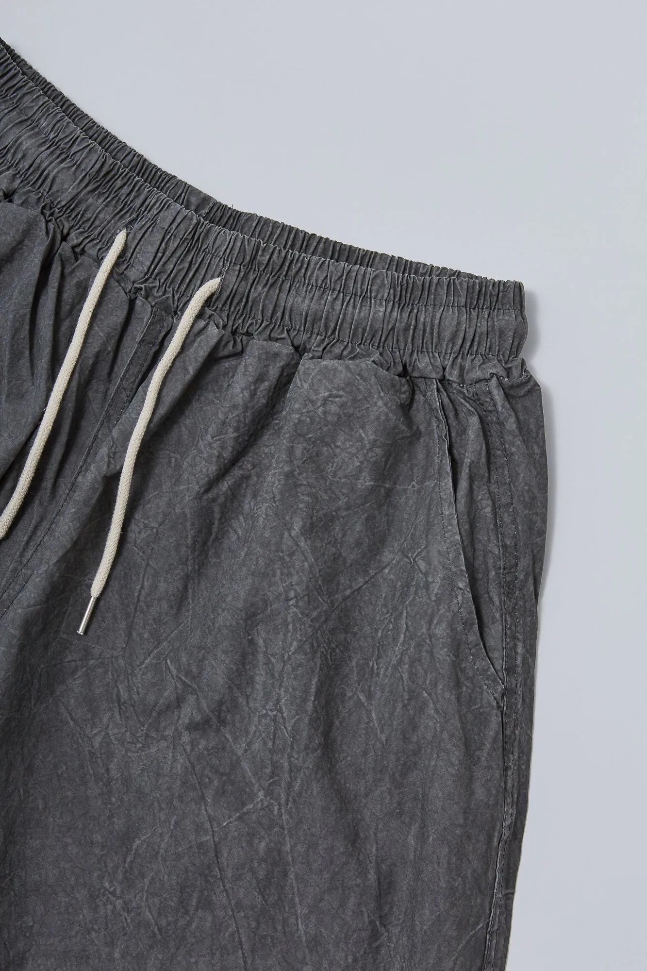 Waist Banding Washed Wide Pants
