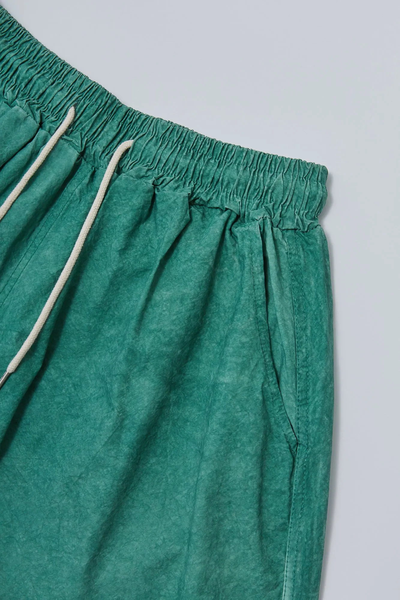 Waist Banding Washed Wide Pants