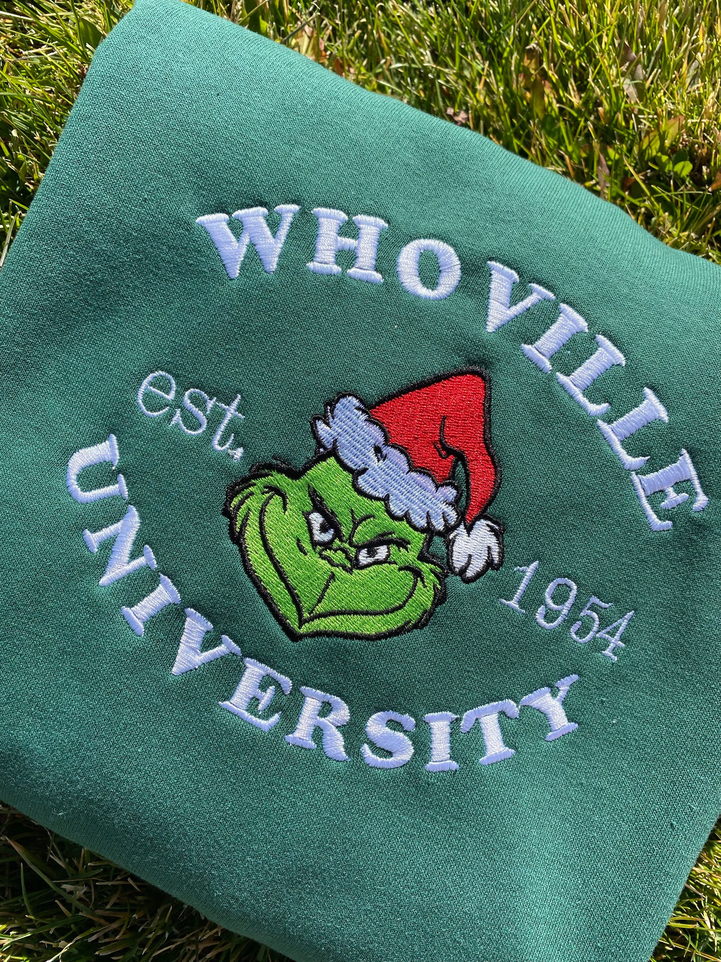 Whoville University Embroidered Sweatshirts, Gifts for her