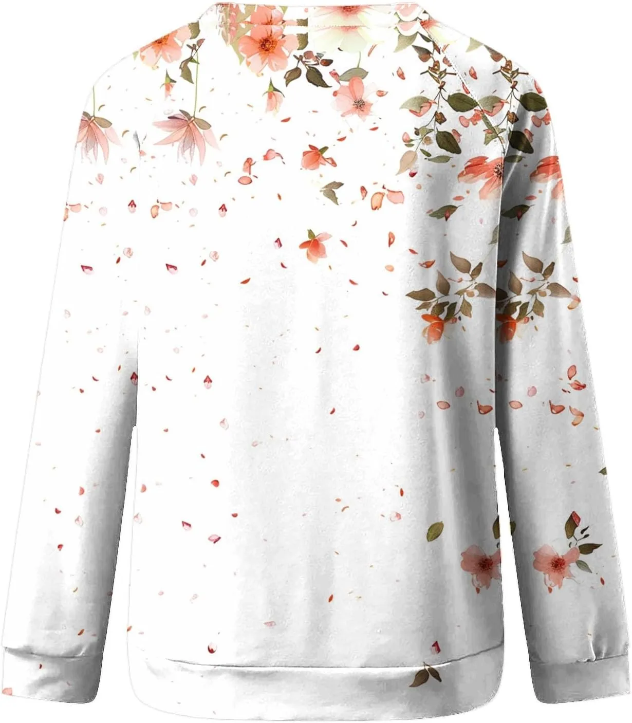 Womens Floral Shirts Long Sleeve Crewneck Sweatshirt Comfy Casual Trendy Fall Outfits Loose Fit Tunic Cute Tops