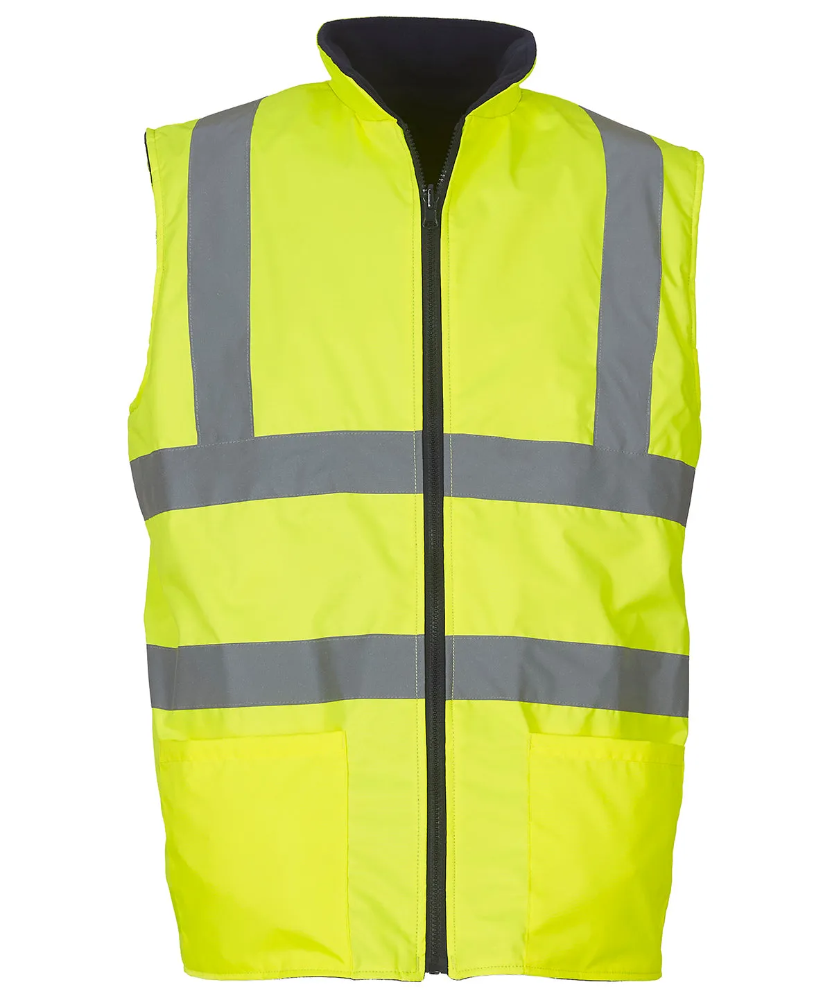 Yellow - Hi-vis reversible fleece bodywarmer (HV008F)